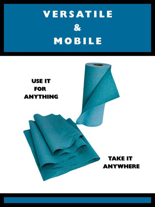 Tuff-Towel Small Roll Towels, 9x10.5 Inch Sheets, 100 Sheets per Roll, 30 Rolls per Case (Blue)