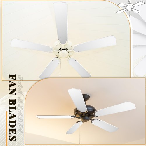 Lineshading 10Pcs Replacement Fan Blades for 42 52 Ceiling Fan Waterproof Weatherproof Fan Blades Replacement for Broken Substitution Replacing Indoor Outdoor Summer(White,42 Inch)