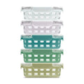 Ello Duraglass 3.4 Cup Meal Prep Sets 10Pc, 5 Pack Set- Glass Food Storage Container with Silicone Sleeve and Airtight BPA-Free Plastic Lids, Dishwasher, Microwave, and Freezer Safe, Olive Tree