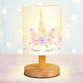 VIHOSE Unicorn Kids Table Lamp for Bedroom Kids Bedside Lamp with Linen Wooden Nightstand Cartoon Nursery Lampshade for Girls Boys Living Room