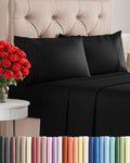 Cal King Size Sheet Set by Hotel Luxury | Comfy, Breathable & Cooling - Ultra-Soft, Deep Pockets - Black