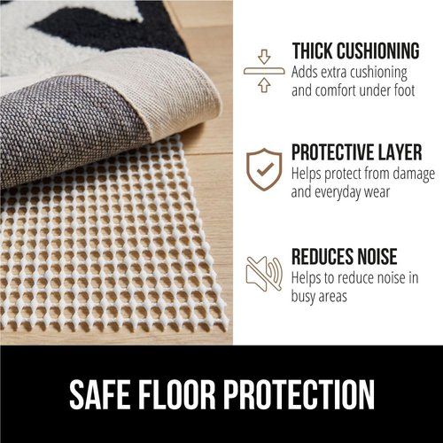 Gorilla Grip Rug Pad Gripper - Slip-Resistant Cushion for Area Rugs | 2x3 FT Size, US Designed