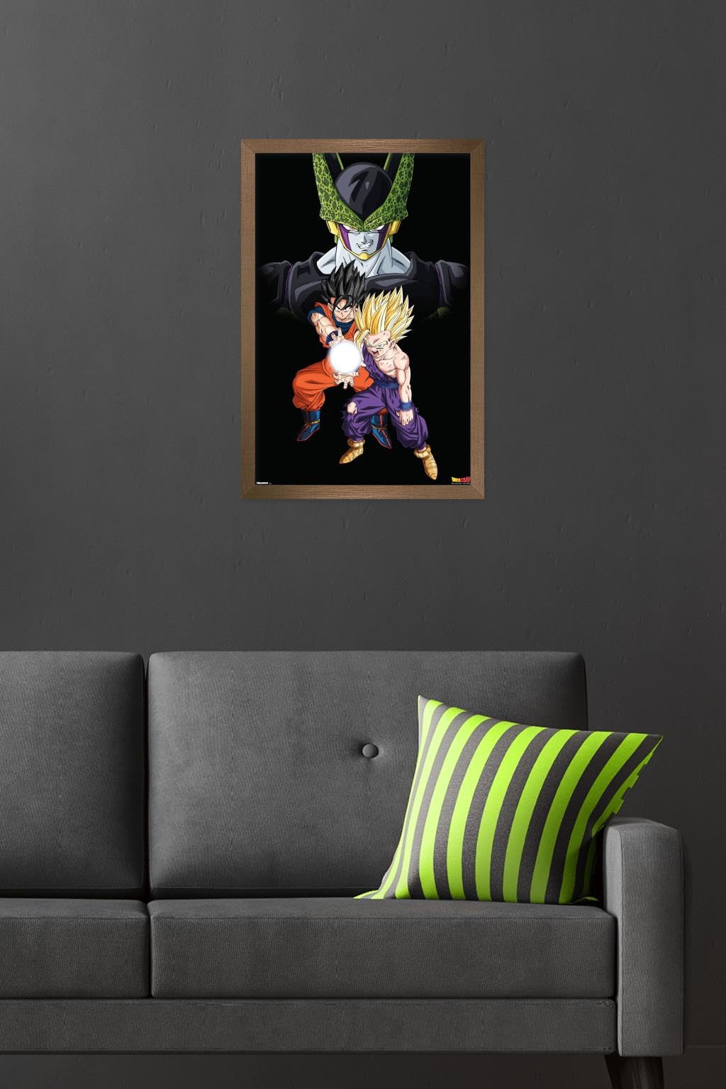 Dragon Ball Z: Cell Saga - Group Wall Poster, 22.4L" x 14.7W", Bronze Framed Version