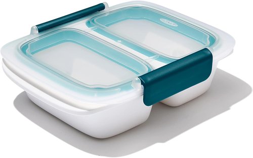 OXO Good Grips Prep & Go 2 Cup Divided Container - Leakproof Food Storage, Pack of 4