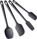 ChefAide Silicone Spatula Set - 4 Pieces, Ergonomic Heat Resistant Rubber Spatulas for Cooking & Baking