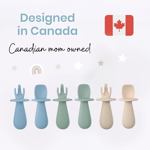 Baby Bliss Baby Spoons - 6 Pack Silicone Utensils for Self-Feeding | BPA Free, Perfect for 6 Months+