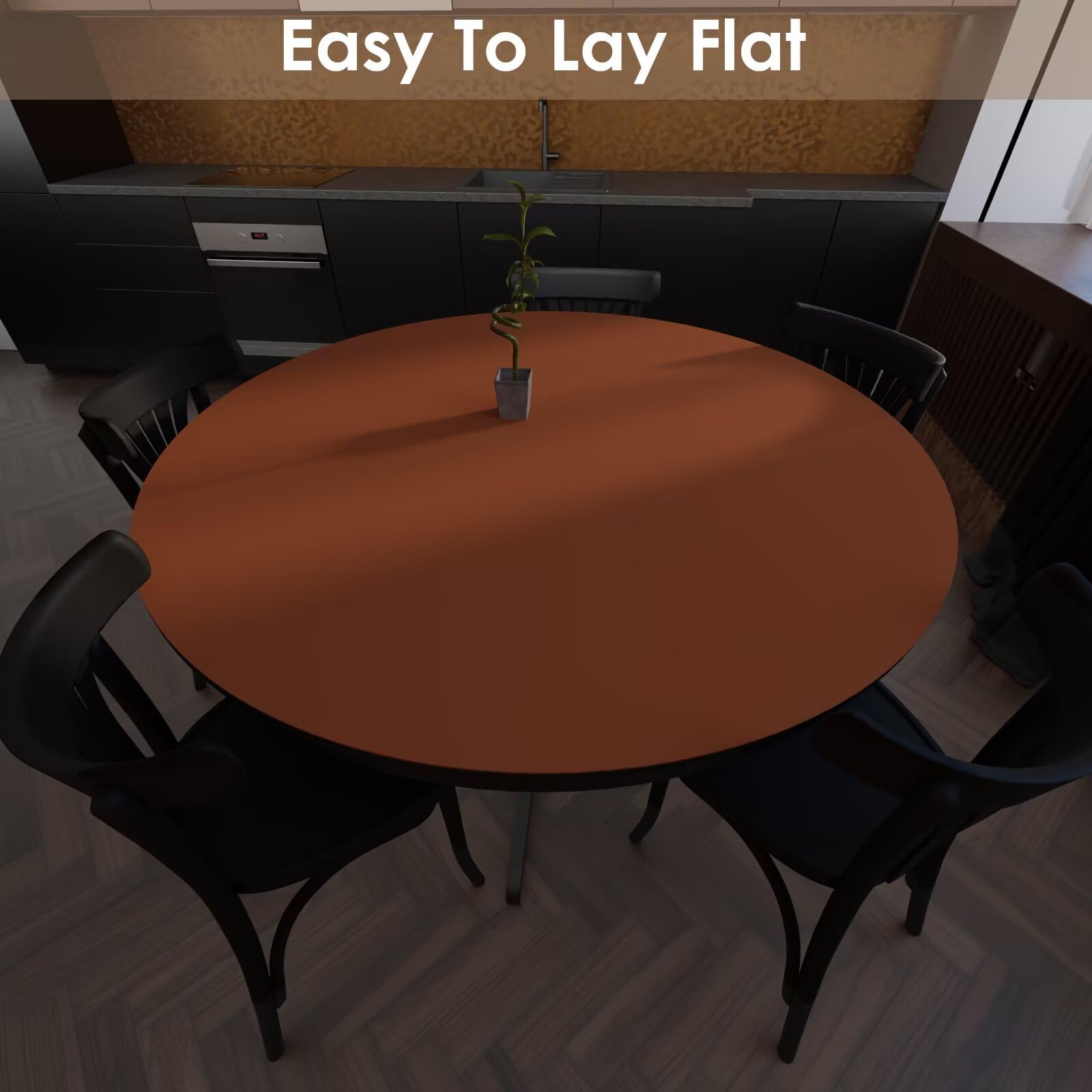Zinkooat Small Round Table Cover - Can Be Used On Both Sides Waterproof and Easy to Clean Good Flatness Used for Coffee Table Dining Table(Brown+Gray Dia.24Inch)