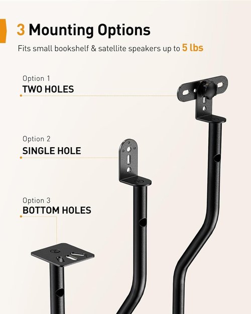Perlegear Speaker Stand Pair, 28” to 38” Height Adjustable Surround Sound Speaker Stands for Small Bookshelf, Satellite Speakers, and Studio Monitors up to 5lbs, Tool-Free Floor Speaker Stand, PGSS11