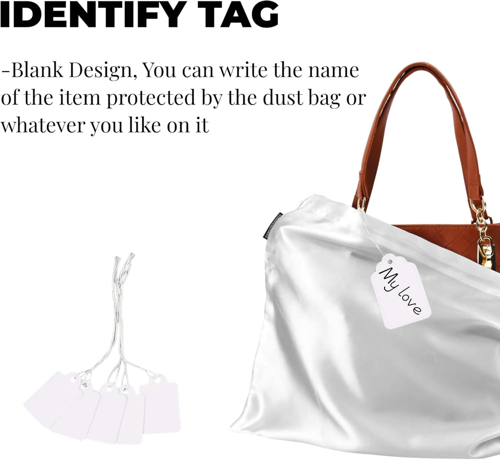 Skiennix 12-Pack Dust Bags - Silk Cloth Drawstring Storage Pouches for Handbags, Shoes & Boots