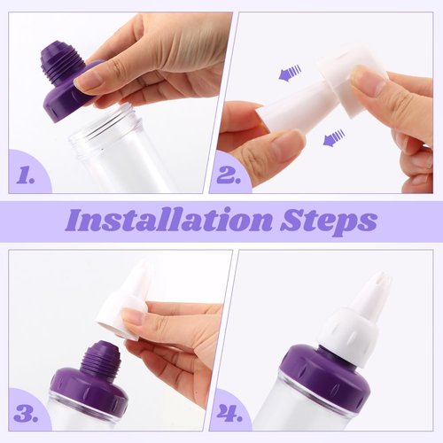 Dessert Decorating Syringed Set Icing Dispenser Tool With 5 Icing Nozzles,2 Connector Rings,8 Cake Baking Cups,Cake Decorating Gun for Frosting Cream to Make Cupcakes
