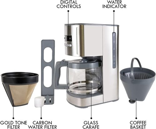Kenmore 40706 12-Cup Coffee Maker - Programmable Aroma Control in Stainless Steel