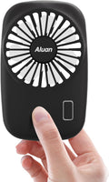 Aluan Handheld Mini Fan - Powerful USB Rechargeable Eyelash Fan for Home & Travel | Black