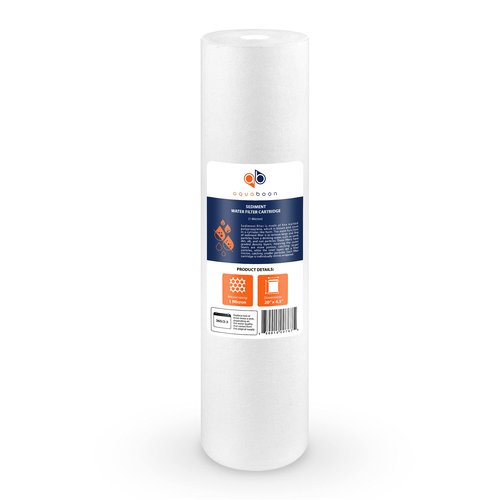 Aquaboon 1 Micron 20 x 4.5 Sediment Water Filter Replacement Cartridge | Whole House Sediment Filtration | Compatible with AP810-2, SDC-45-2005, FPMB5-20, P5-20, FP25B, 155358-43, 2 Pack