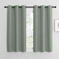 NICETOWN Room Darkening Curtains - Thermal Insulated Greyish Green Drapes for Kitchen & Bedroom (Set of 2, 42" x 50")
