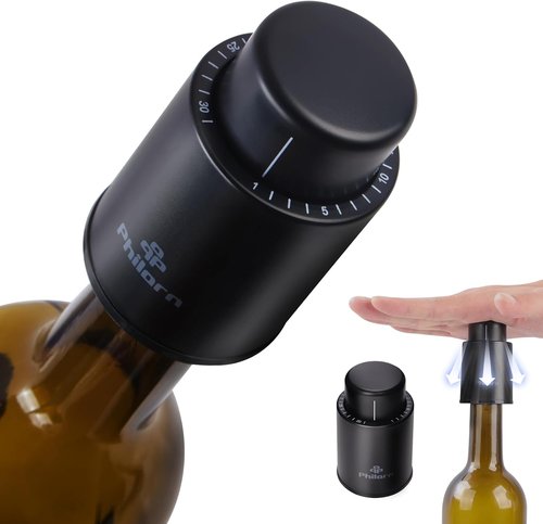 3 PACK Wine Bottle Stoppers, Philorn Vacuum Wine Stoppers - Saver Toppers for Wine Bottles, Reusable Wine Cork Cover Keep Wine Fresh after Opening, Real Vacuum Pump Wine Keeper Cap Preserver - Gifts