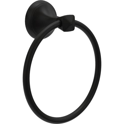 Delta Esato (1-Pack) Hand Towel Holder Matte Black Towel Racks for Bathroom Wall Round Towel Ring Holder for Bath Towel Hanger for Kitchen, Bathroom Accessories ESA46-MB