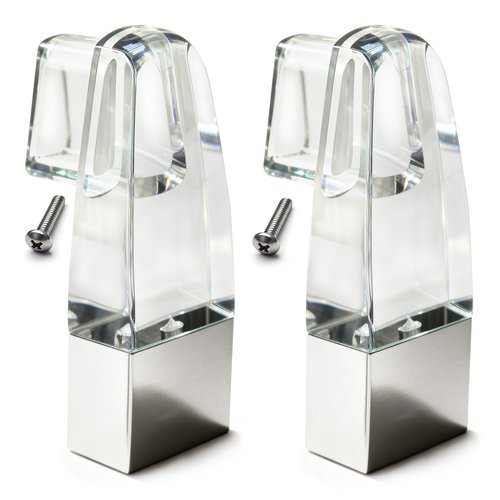 Clear Acrylic Towel Bar Brackets for Alumax Basco Framed Sliding Glass Shower Door Towel Rod Parts Replacement with Bright Chrome Sleeve Silver (2 Pack)
