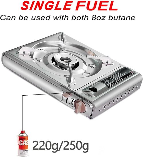YINMANQ Detachable Grill Pan & Gas Stove Combo with Safety Auto-Eject | Portable Suitcase Design for Camping, Tailgating, Picnics, Indoor/Outdoor Cooking & Hot Pot