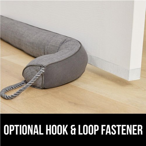 GORILLA GRIP Door Draft Stopper for Bottom of Doors, Sweep Weather Stripping Seal Noise, Cold Air Blocker, Soundproofing, Warmth Sealer, Easy Install Gap Filler, Home Essentials, 32 Inch, Gray