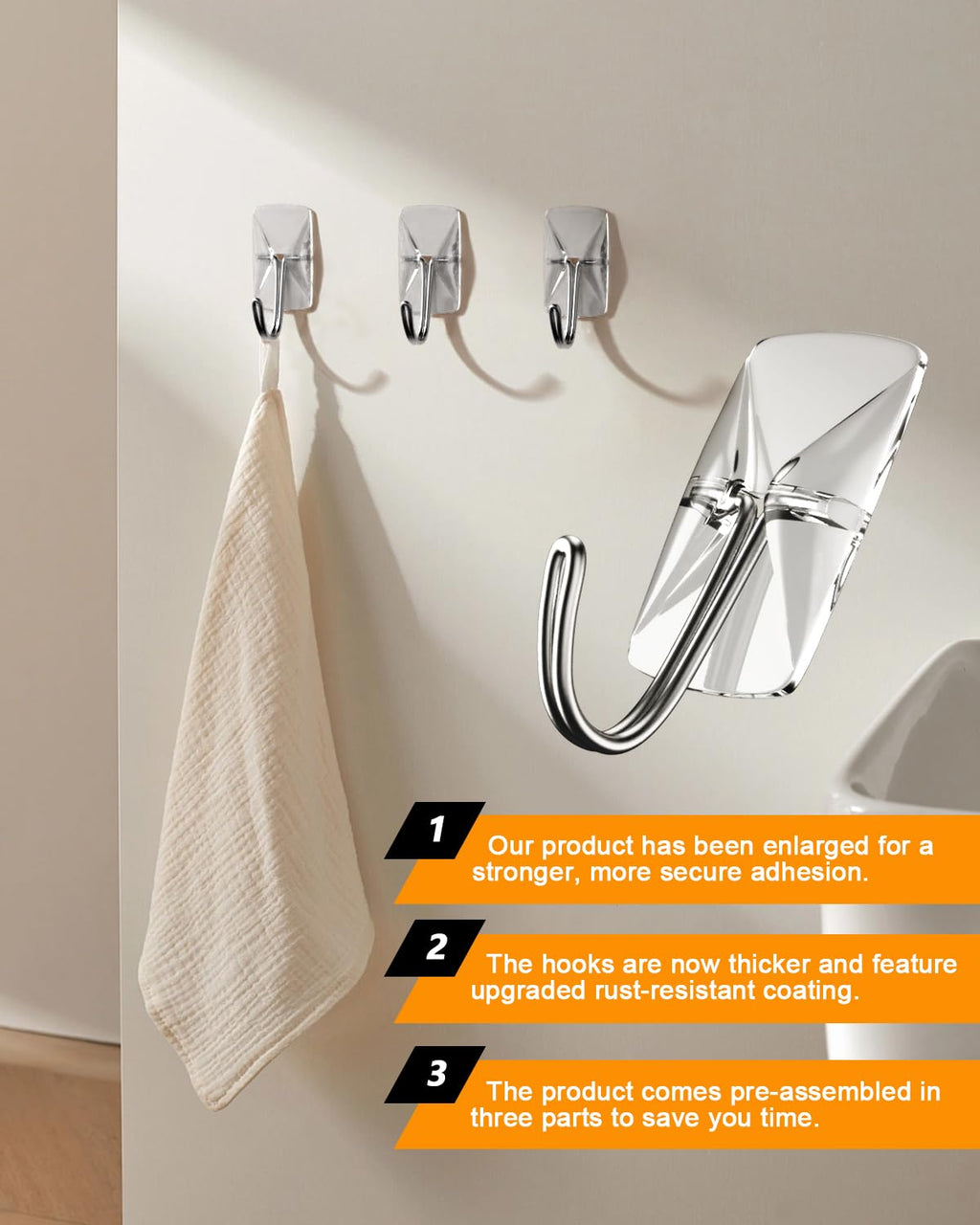 (ApeBest) Wire Toggle Hooks with Adhesive Strips: 25 Pack Small Clear Damage Free Hanging Hook - Waterproof Sticky Utility Removable Mini Wall Hooks for Key Dorm Kitchen Home Office Christmas Decor