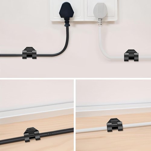 Lewufe Outdoor String Light Hooks - Weatherproof Clips for Hanging Christmas & Fairy Lights | Black, 20 Pack