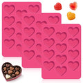 Feehope 3Pcs Heart Molds Silicone, Premium Heart Silicone Mold for Baking, Chocolate, Non-stick Silicone Heart Mold for Cakes Candies Soap