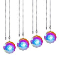 LONGSHENG - SINCE 2001 - 4 Pack Silver Ceiling Fan Pull Chains, Crystal Prisms Ornaments Pull Chains for Ceiling Fans and Lights, Decorative Fan Pulls Extenders with Connector