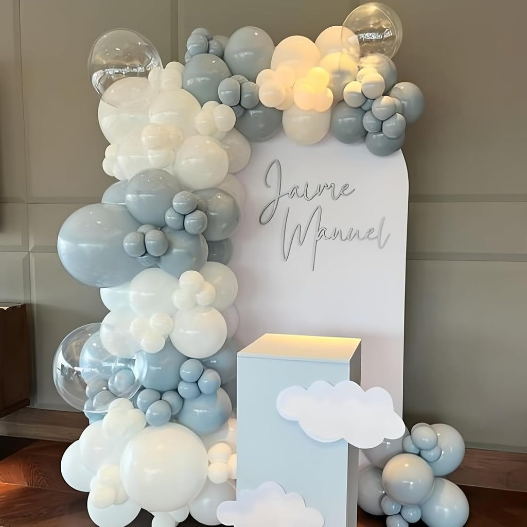 Skiennix Pale Aqua Balloon Arch - Elegant Blue Balloon Garland for Boho Birthday, Wedding & Baby Shower | 5-18 Inch Latex Balloons