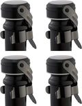 WOTOR Champagne&Wine Bottle Stoppers Stainless Steel with Food Grade Silicone, Leak Proof Keep Fresh Reusable Saver, Cork Suitable for Wine, Champagne, Cava, Prosecco and Sparkling (4 Pack Black）