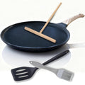 KUAWAK 11.2” Crepe Pan Nonstick，Granite Coating Dosa Pan Pancake Flat Skillet Tawa Griddle,Scone Pan,With Stay-Cool Handle, Induction Compatible, PFOA Free