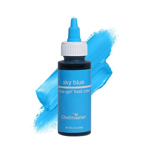 Chefmaster Sky Blue Liqua-Gel® Food Coloring - Vibrant Professional-Grade Dye for Icing & Fondant | 2.3 oz
