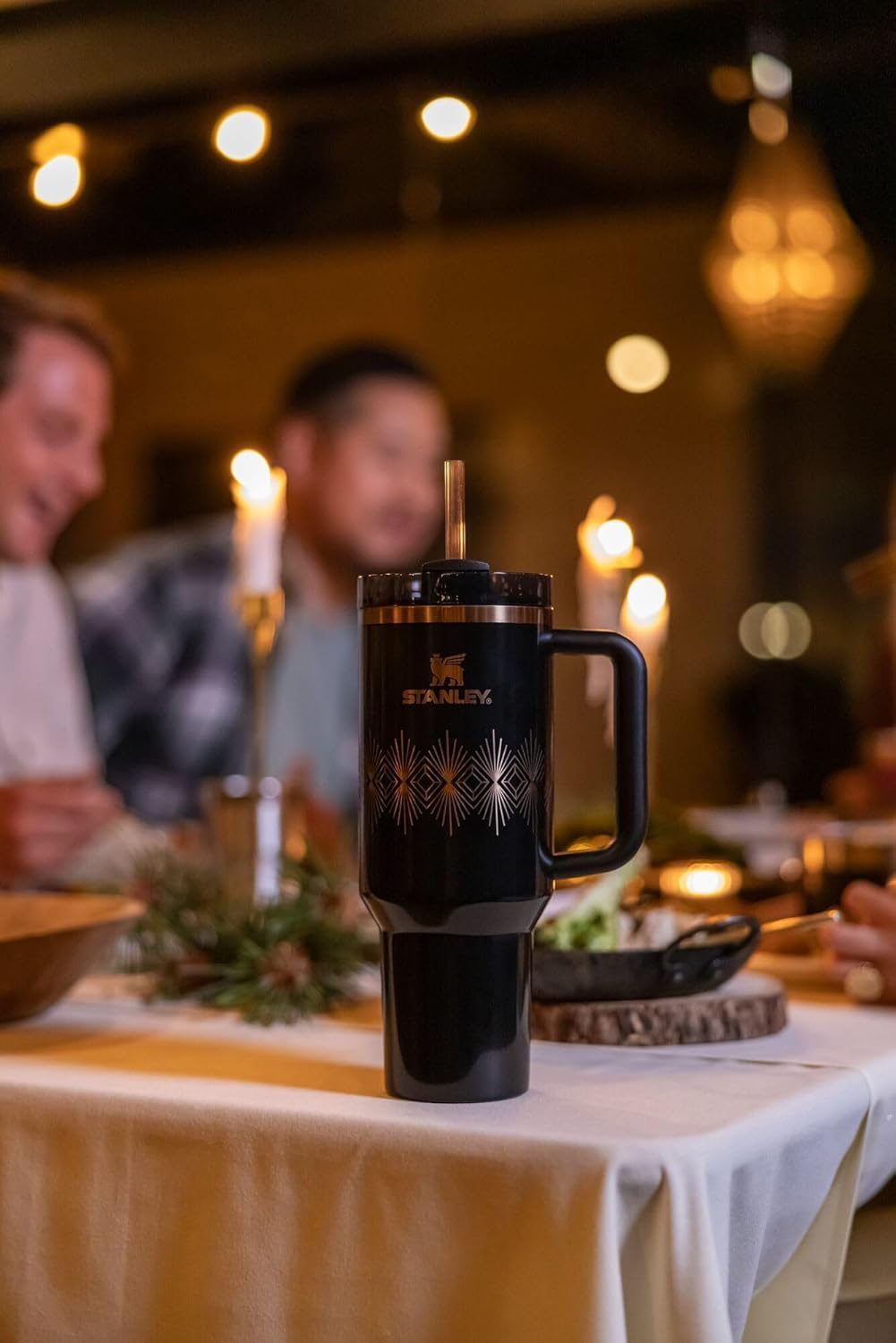 Stanley Quencher Tumbler - 40 oz Black Gloss | H2.O FlowState™ Design for Ultimate Hydration