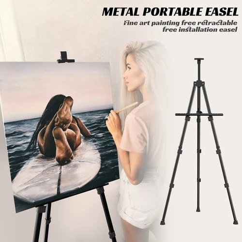 Aredy 66" Art Easel - Portable Metal Tabletop Easel Stand for Painting | 2 Pack