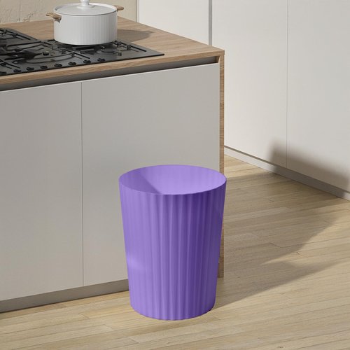 Eurysman Small Platic 2 Gallon Trash Can - Compact Wastebin for Bathroom, Kitchen, Office, Home Use - Purple