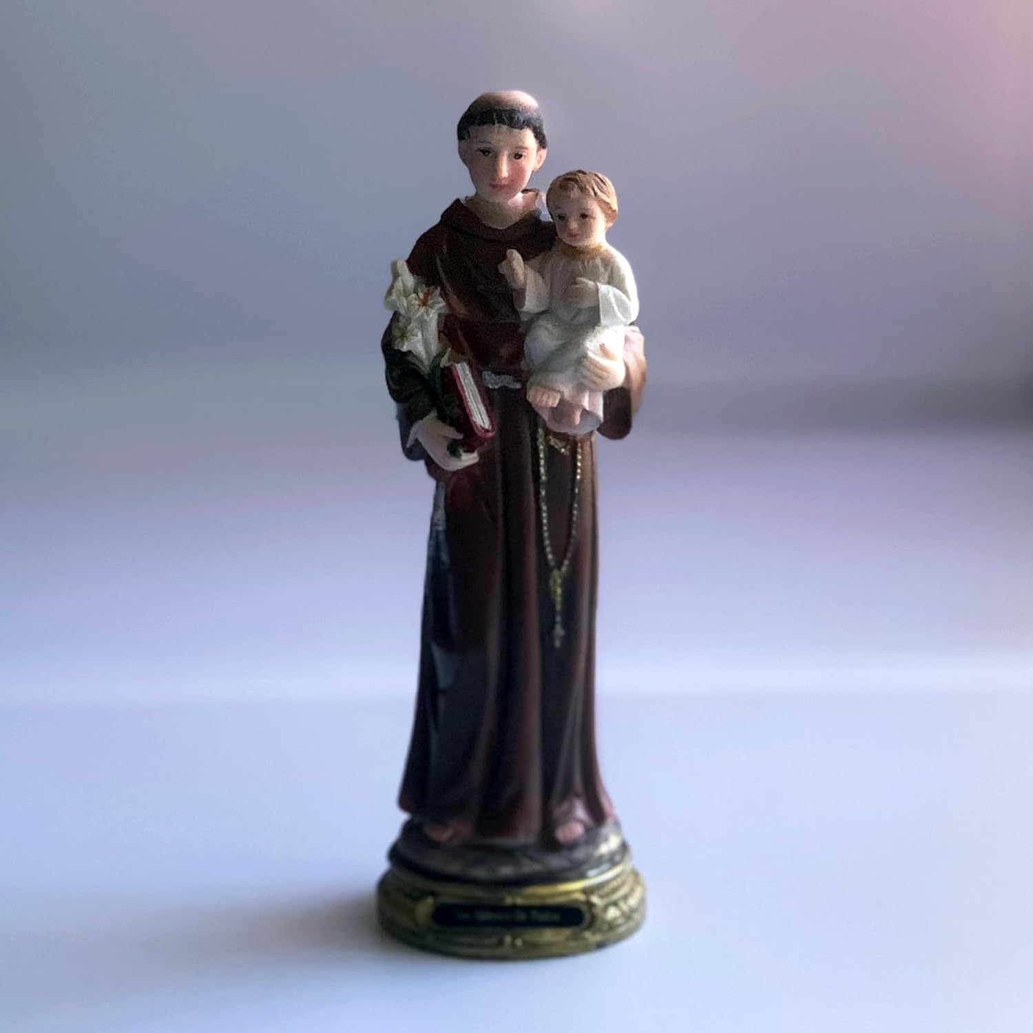 Saint Anthony of Padua Resin Statue - 8-Inch Catholic Figurine | Perfect for Home Decor