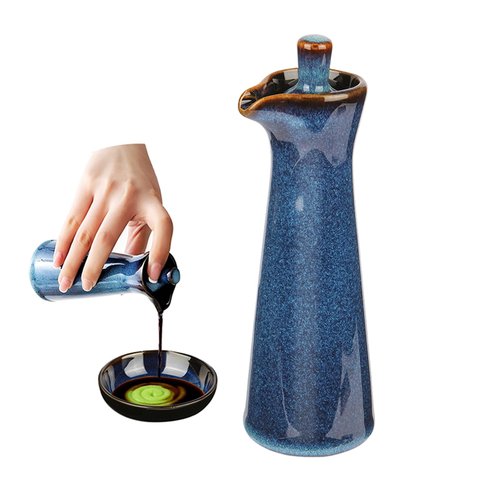 JSYTCCJ Ceramic Olive Oil Dispenser Bottle,Japanese Shoyu Soy Sauce Dispenser 4 Oz Oil Bottles for Kitchen,Vinegar Container Jar Suitable for Storage Coffee Syrups