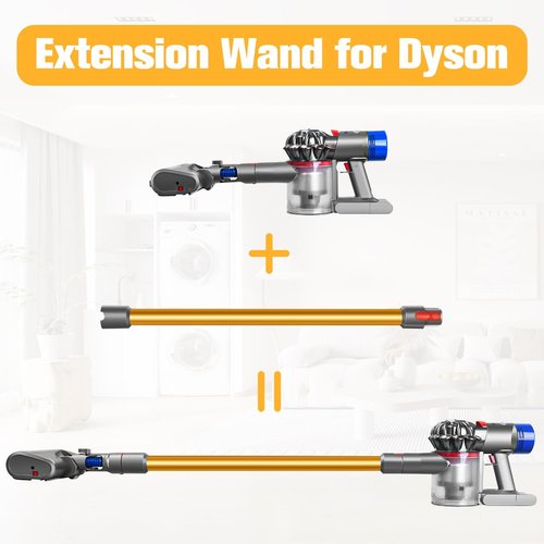 DrRobor Extension Stick Vacuum Replacement Parts for Dyson V7 V8 V10 V11 V15 Vacuum Cleaner, Quick Release Wand Replacement Parts 28.5 in -GOLD
