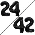 GOER Jumbo 42-Inch Black Foil Balloons - Perfect for 24th & 42nd Birthday Party Decorations