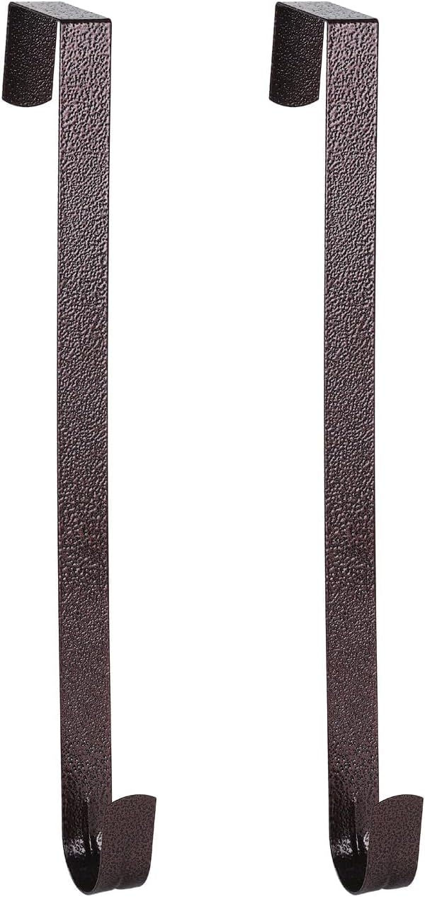 Sattiyrch 12" Wreath Hanger - Durable Steel Over The Door Hook in Textured Brass Finish