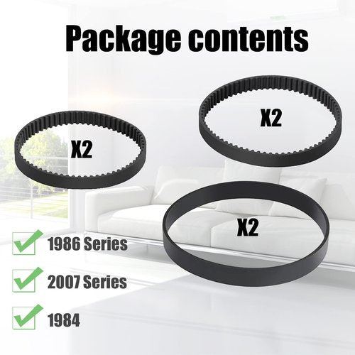 Replacement Vacuum Belt Set for Bissell ProHeat 2X Revolution Pet Pro Cleaner Models 1986,1964,2007,2007P, Compared to Parts 1611128 &1611129 & 1611130（6Pack）