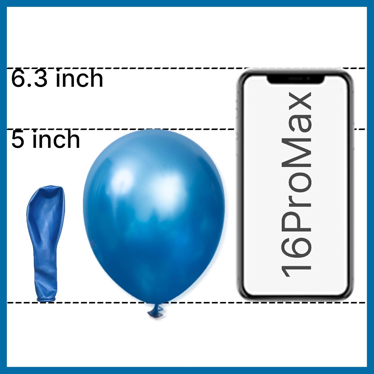 PartyWoo Metallic Blue Balloons - 100 Pack of 5-Inch Mini Chrome Latex for Weddings & Parties