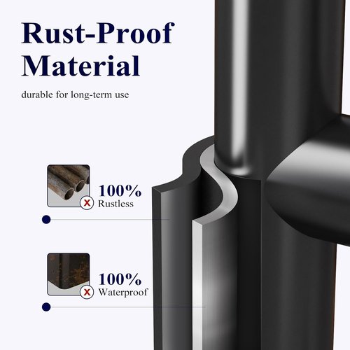 Kitsure Free Standing Toilet Paper Holder - Rustproof Metal Stand for 4 Rolls with Anti-Slip Base & Shelf, Black | 2-Pack