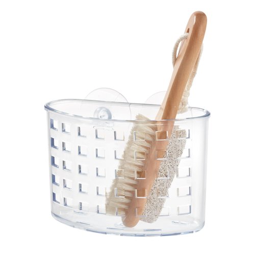 iDesign Suction Cup Shower Caddy Basket - Bathroom Storage Organizer - Clear - Made in USA