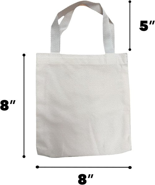 GiftExpress 26 Pack Canvas Tote Bags - Reusable Small 8" x 8" Natural Color Bags for Crafts & Goody Bags