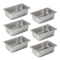 Aplancee Full Size Hotel Pans 6 Inch Deep Stainless Steel Food Pan - Anti-Jam 6 Pack Steam Table Pan Set for Catering, Buffet Use, Kitchen Prep