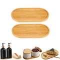 2PCS Bamboo Bathroom Trays - Suitable for The Bathroom,Kitchen,Breakfast Tray and Decorative Tray (7.68 in * 3.74 in)