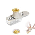 1PCS 3-in-1 Multifunctional Garlic Grinder– Stainless Steel Slicer/Shredder/Grinder with Hand Guard, Transparent Container & Blade Storage,Safe Food Slicer, Easy to Use & Clean
