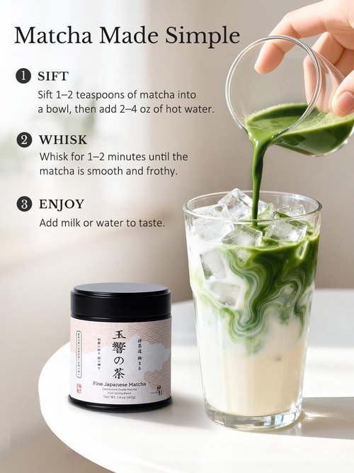 YUZUKI Authentic Japanese Matcha, First-Harvest Ceremonial Grade Matcha Green Tea Powder - Product of Japan, Traditionally Stone-Milled, from Uji, Kyoto (40g / 1.4oz)