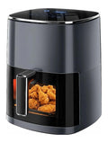Air Fryer 6.34QT with Clear Window, 12-in-1 Air Fryer Oven, Square Airfryer, Air Fry, Roast, Reheat, Dehydrate, Bake, Steam, 400°F Rapid Air Crispy Technology, Grey