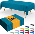 Smiry Disposable Tablecloths - Waterproof 54 x 78 Inch Rectangle Covers | 6 Pack in Aqua, Sturdy & Leakproof
